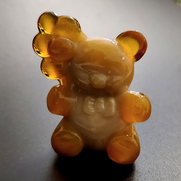 Vntg Boyd "Patrick the Bear" Honey & Beige Slag Glass - Picture 7 of 7